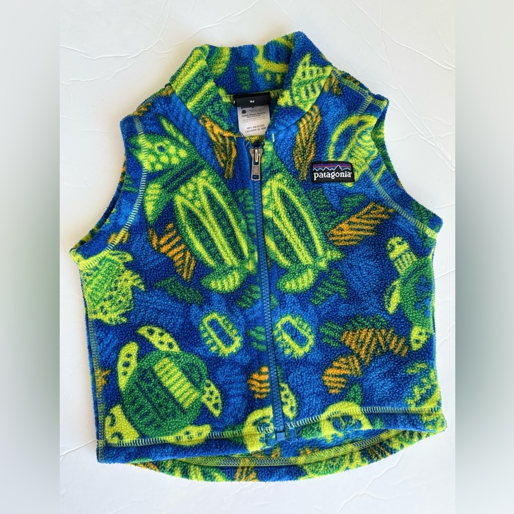 Patagonia Synchilla Rare Sea Life Turtle Fleece Vest 3 Months